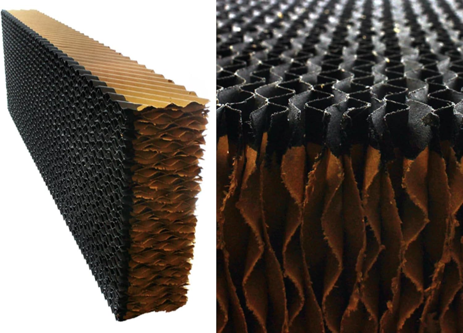 36" L x 12" W x 6" D Evaporative Cooling Pad Kraft Paper With Black Edge Coating
