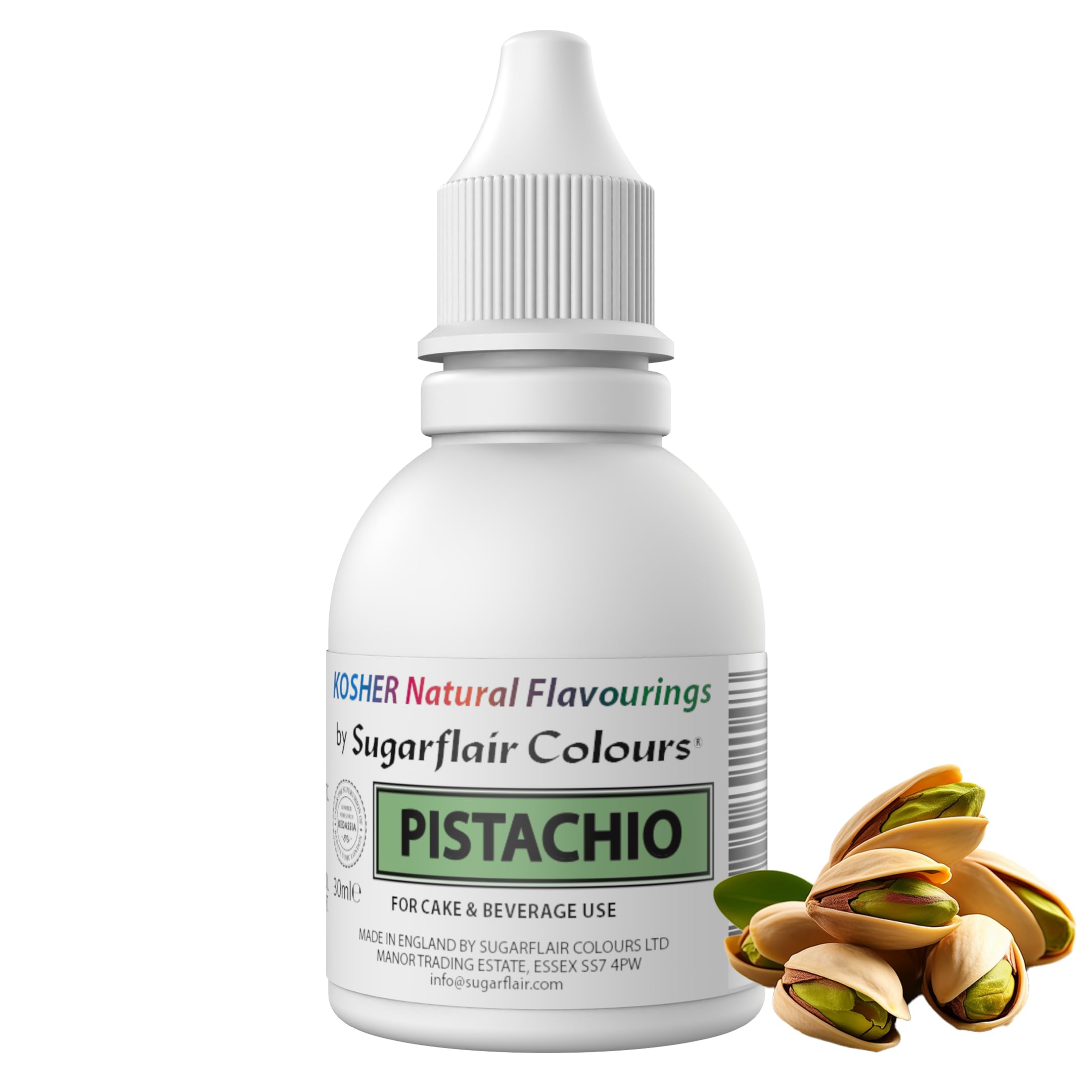 Sugarflair Pistachio Flavouring - Natural Food Flavouring for Baking, Cakes, Ice Creams, Chocolates, Icings and More! Pack Your Bakes With A Delicious Natural Food Flavour Extract - 30ml