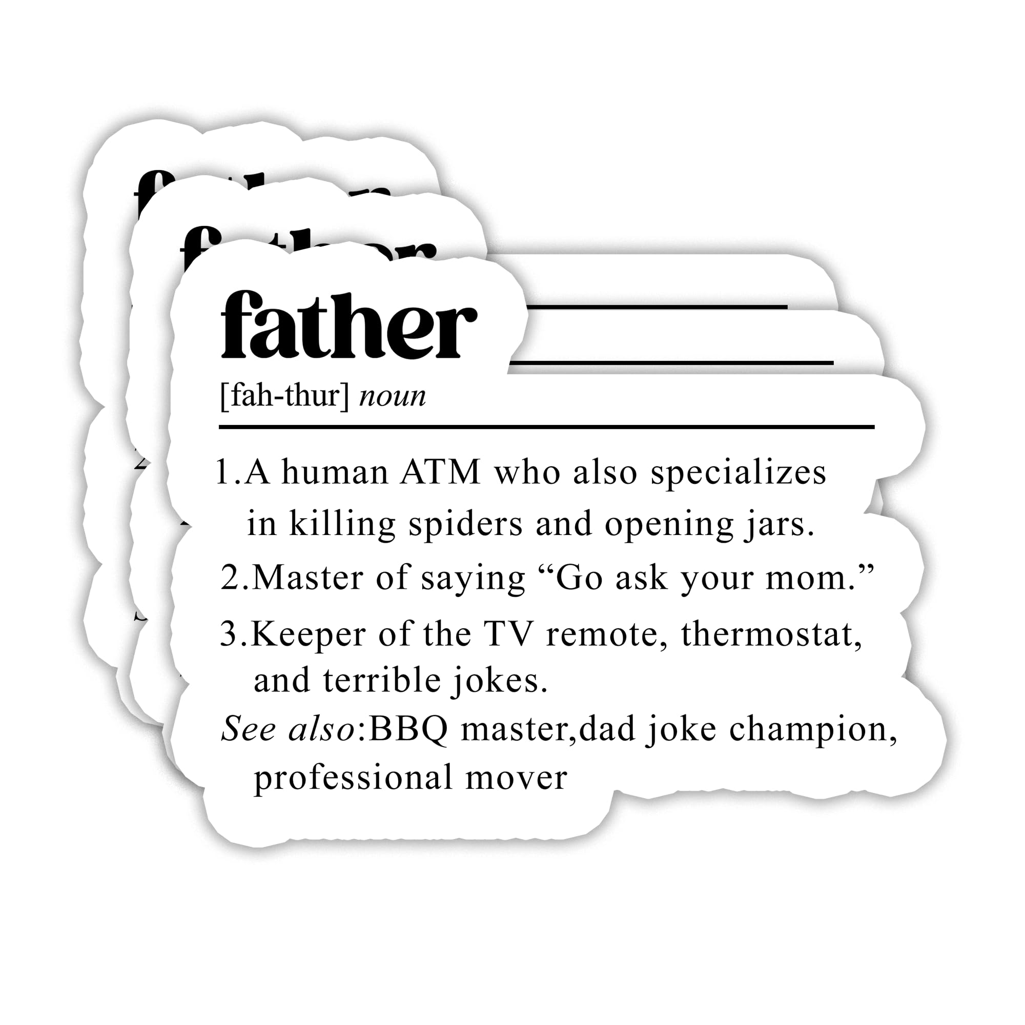 (3PCS) Father Stickers - Dad Daddy Sticker Waterproof Vinyl Decals for Laptops, Tumblers, Scrapbooks, Water Bottles, Gift for Dad, Papa, Grandpa 3" x
