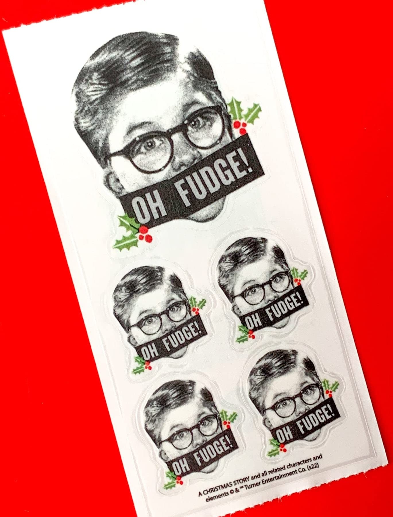 Paper House Productions A Christmas Story Oh Fudge Lot de 3 demi-feuilles d'autocollants pour loisirs créatifs, scrapbooking et collection
