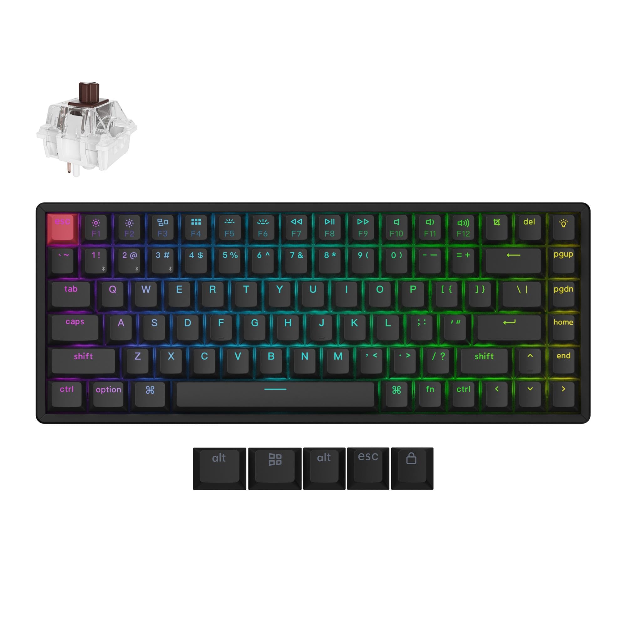 Keychron K2 V3 75% Wireless QMK Mechanical Keyboard, Super Brown Switch
