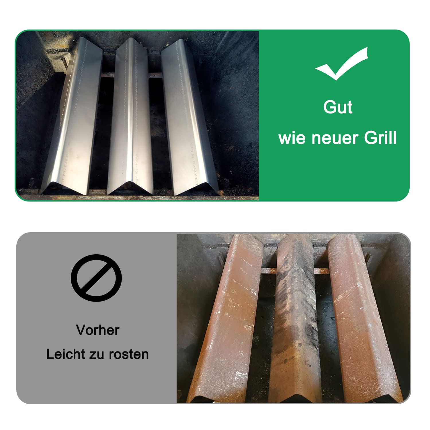 FlameDuty Kit Piastre E Bruciatori Per Weber Spirit – 7635 (39,5 Cm) E 69785 In Acciaio Inox - 4