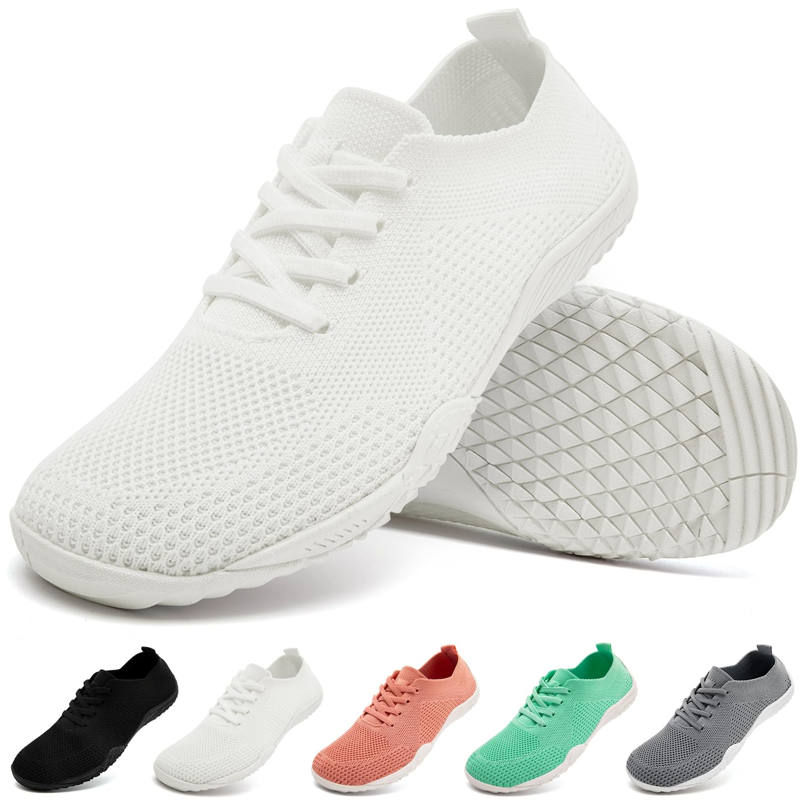 IVQDZL Barfuss Schuhe Damen Sneaker Sommerschuhe Turnschuhe Bequeme Slip on Laufschuhe Sportschuhe Hausschuhe Leichte Atmungsaktiv Hallenschuhe Weich Barfussschuhe
