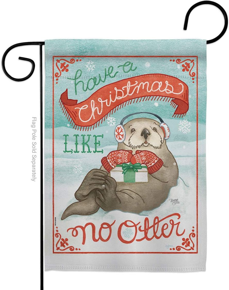 Breeze Decor G164155 Christmas Like No Otter Winter Christmas Impressions Decorative Vertical Garden Flag 13" x 18.5" Printed in USA Multi-Color