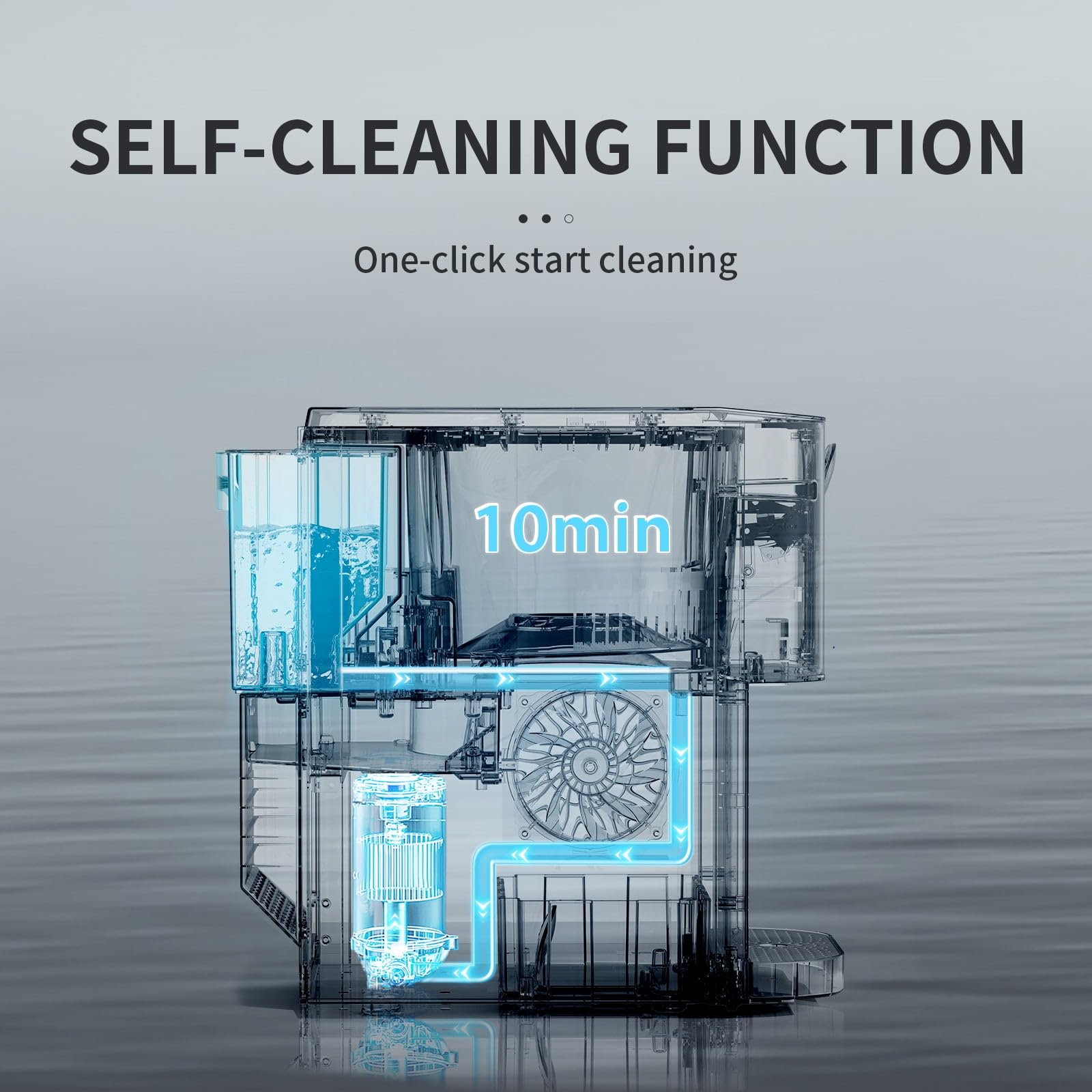 Portable Nugget Ice Maker Countertop, Self-Dispensing Pebble Ice Maker, 44 Lbs/Day Soft Chewable Pellet Ice Machine For Home, Kitchen, Bar, Single Button Operation, Compact Design Ice Making Machine on Fridge.com - View 4