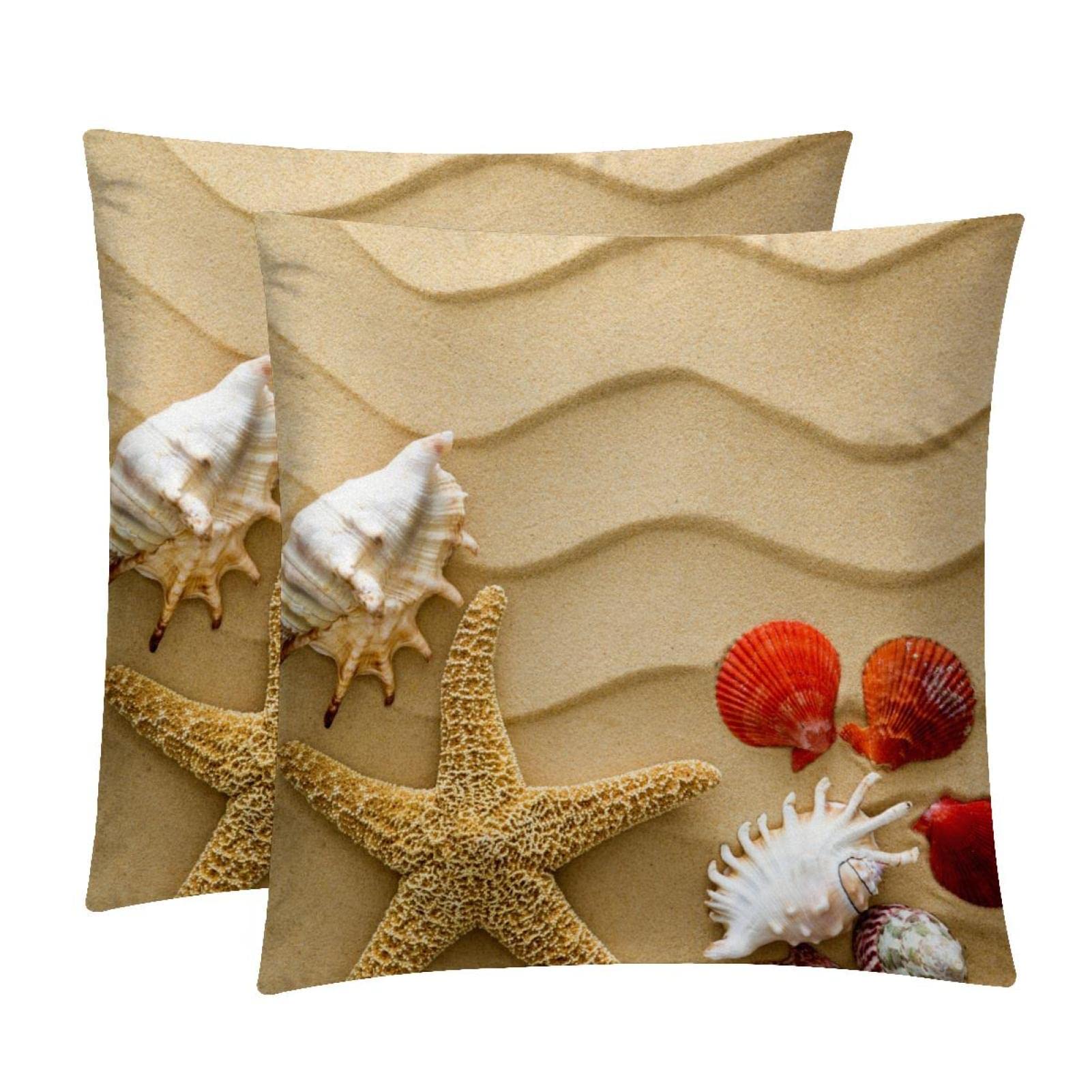 Housses de coussin lombaire TBOUOBT lot de 2 décor été plage conque pour maison