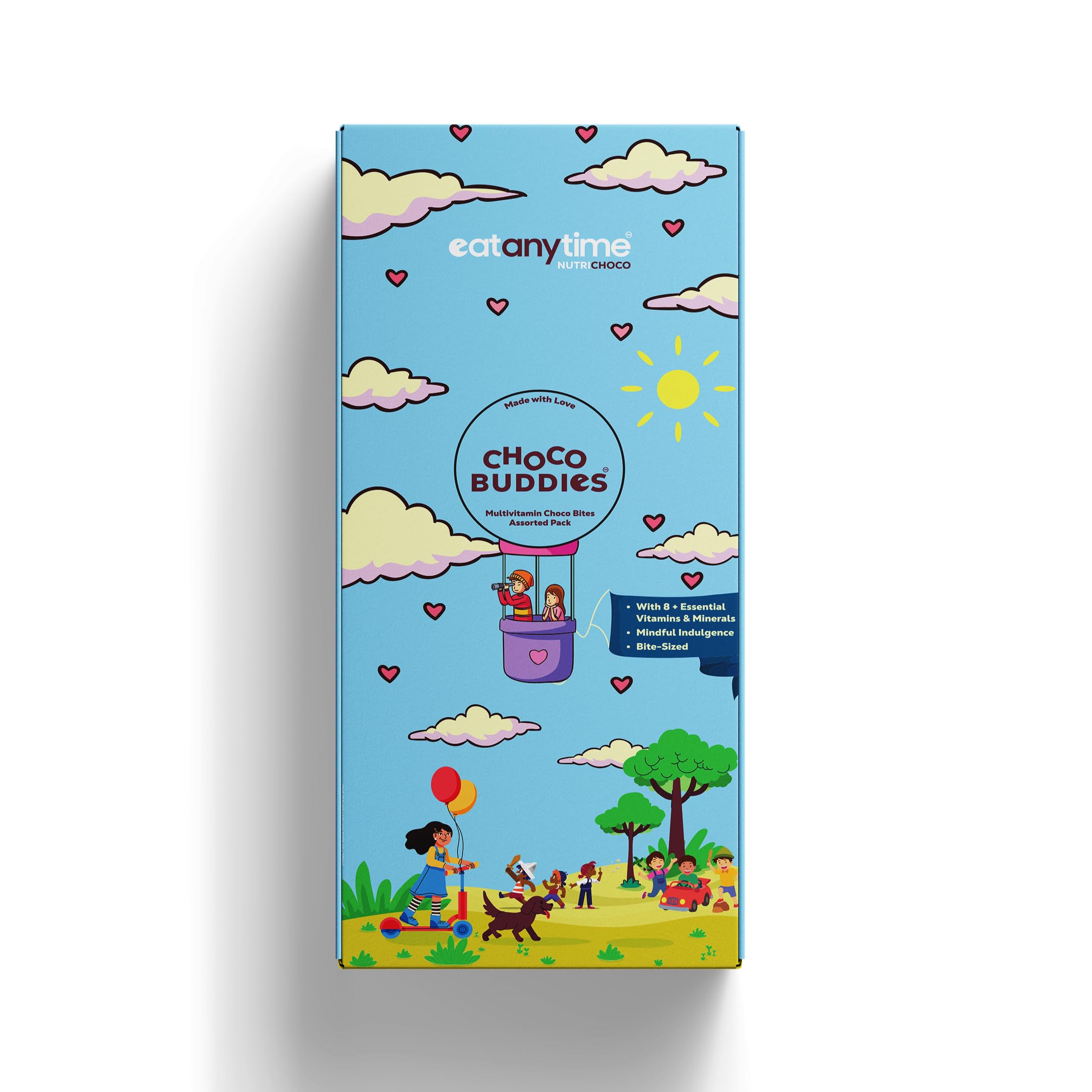 Eat Anytime Choco Buddies Multivitamin Chocolate Bites | Dark Chocolate with 8+ Vitamins & Minerals | Assorted Flavours | Bite-Sized Healthy Snack-image-48