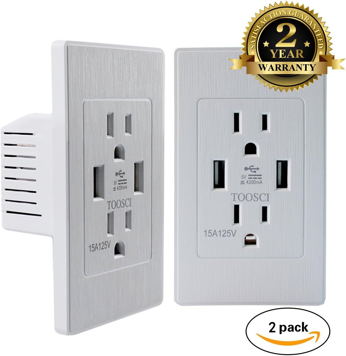 Dual Usb Charger Electrical Outlet Wall Outlet Plug 15A Wall Socket Wall Plates High Speed Wall Mount Charger USB Outlet 4.2A Usb Receptacle