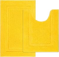 Vista 31 de SHACOS Juego de 2 alfombras de baño suaves y esponjosas de color blanco de 16 x 24 + 20 x 32 pulgadas, alfombras de baño antideslizantes y lavables