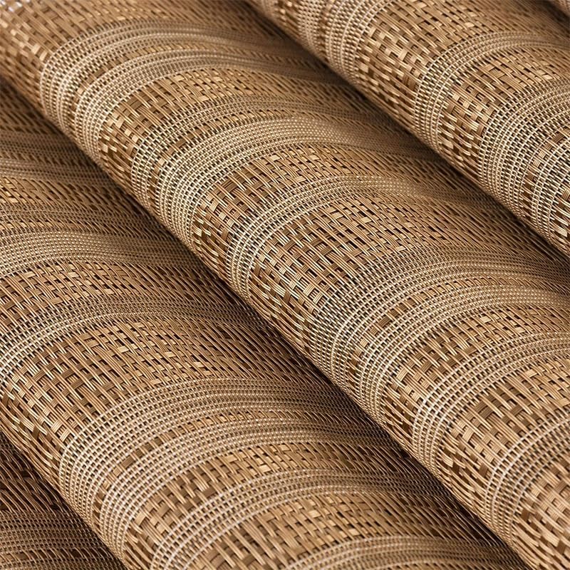 European Placemats Striped Woven Insulation Mats Non-Slip for Kitchen Dining Room(Gray)