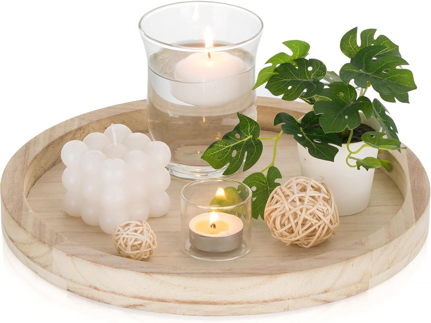 Romadedi Deko Tablett Schwarz - Rundes Metall Tablett Für Wohnzimmer & Küche