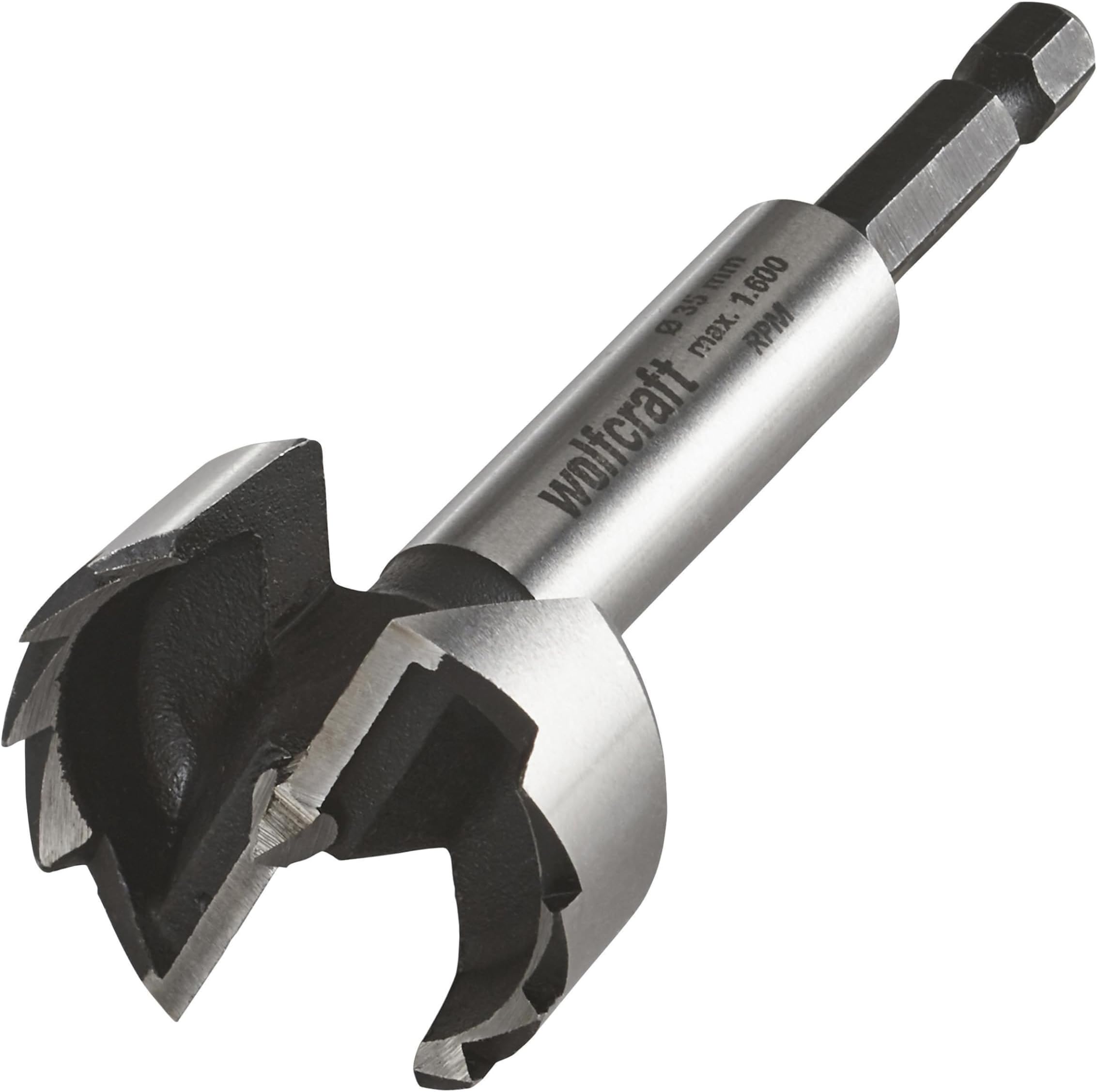 wolfcraft Forstner Drill Bit, Hexagon Shank I 3310000 I for Drilling in Wood, with and Without Depth Limit