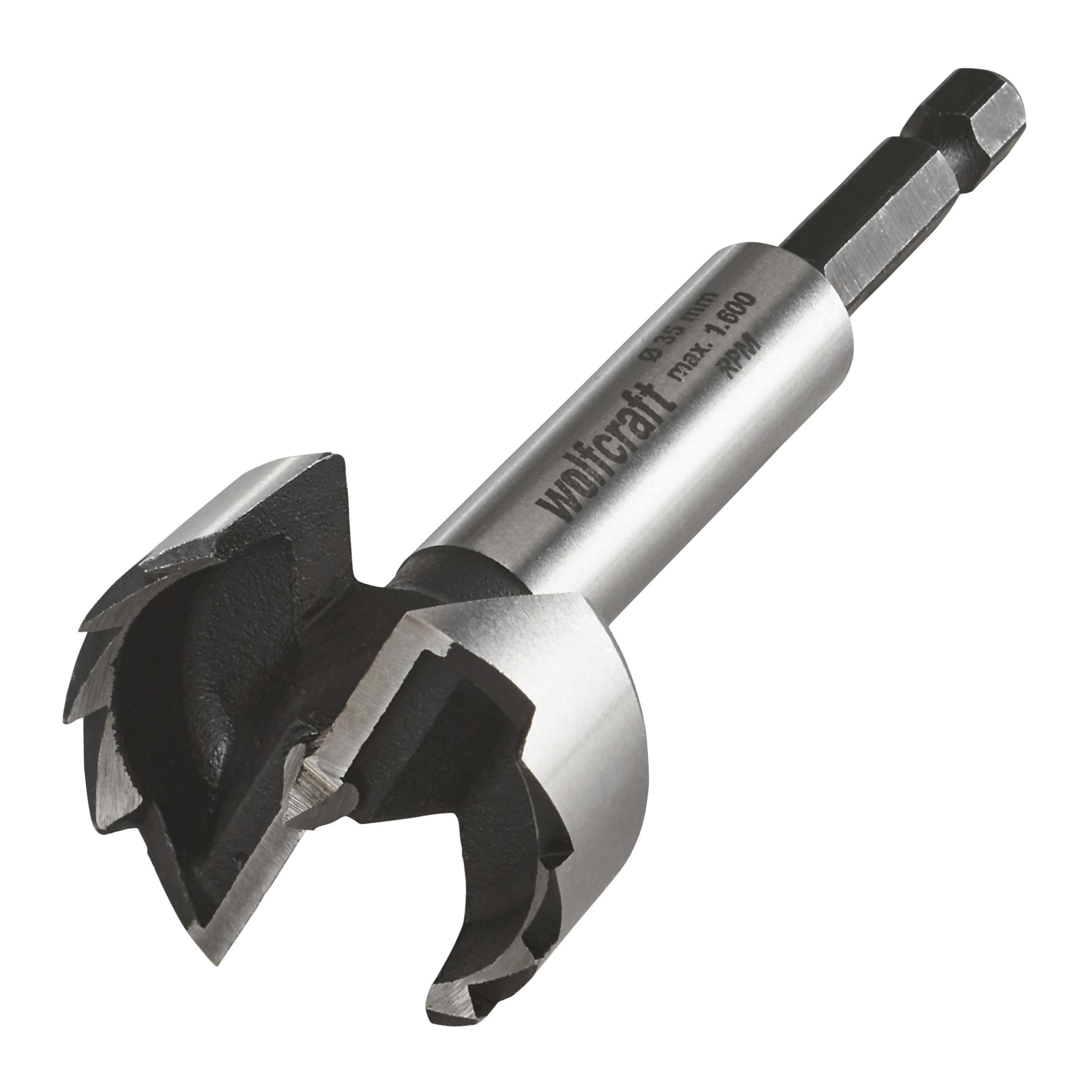 wolfcraft Forstner Drill Bit, Hexagon Shank I 3310000 I for Drilling in Wood, with and Without Depth Limit