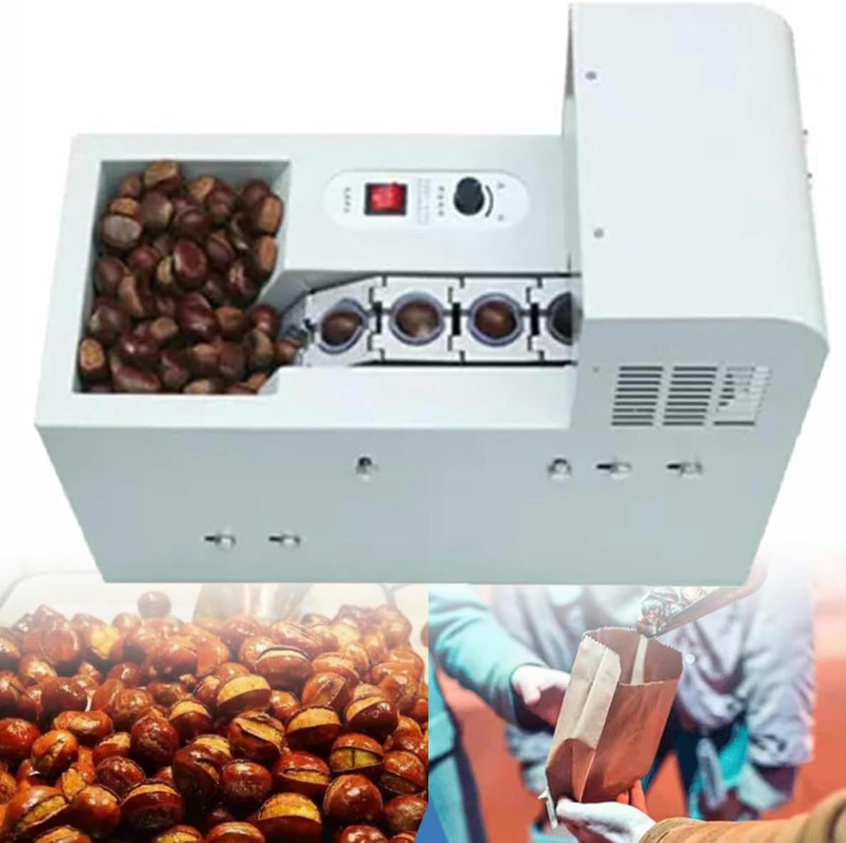 SBCGFY Electric Machine For Chestnut Cookies, Automatic Machine To Peel And Open Chestnuts, Commercial Machine For Chestnut Notches,Singlechainplate