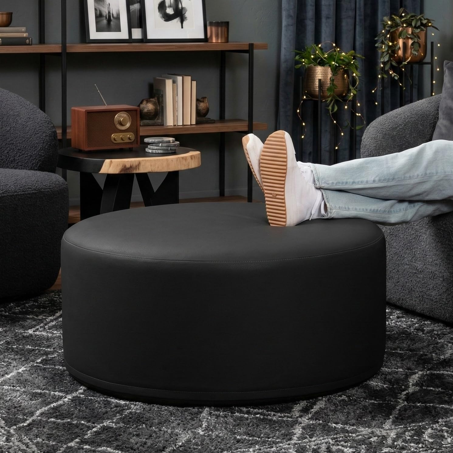 Amazon.com: Jaxx Candler Round Couch Ottoman – Oversized Giant