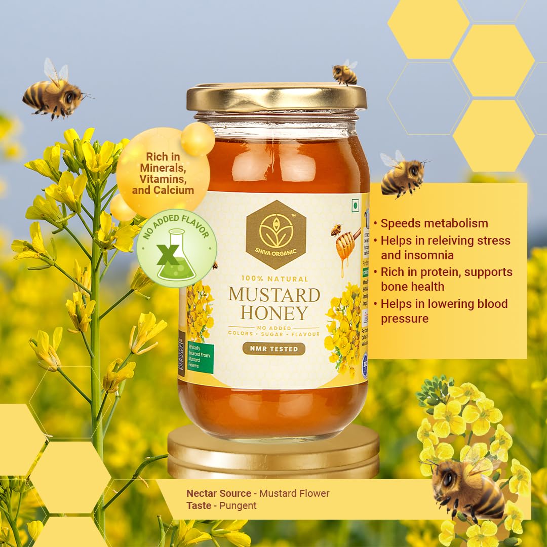 Amazon.com : Shiva Organic Raw Mustard Nectar Honey 35.27 oz