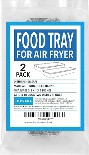 Miniatura 7 de IMPRESA Paquete de 2 bandejas para verduras – Compatible con parrillas Ninja Foodi serie AG300 y AG400 – 3.5 x 9 x 1 pulgadas – Bandeja
