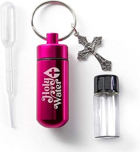 Miniatura 4 de Botellas de agua bendita, juego surtido de 4 kits de viaje católicos con colgante de cruz de crucifijo adornado, gotero de plástico, pequeño