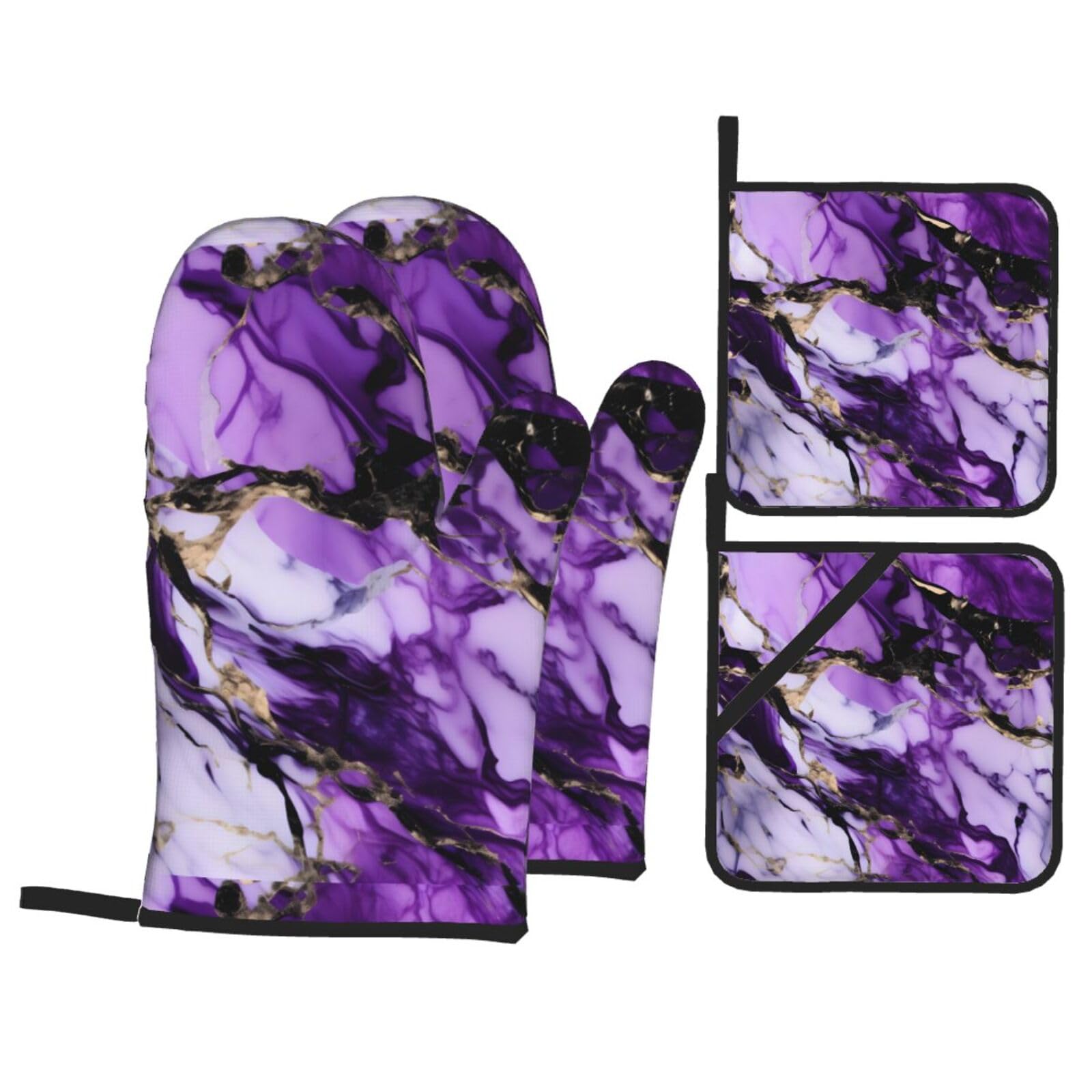 Ustensiles de cuisson marbre violet pour vos repas au four et grillades en plein air