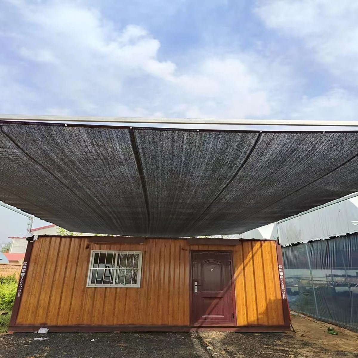 Rete ombreggiante impermeabile, 4 x 10 m, nera, 70% tessuto ombreggiante da giardino, con occhielli, perfetta per piante, balcone, patio, stagno, pollaio, protezione