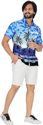 Miniatura 5 de LA LEELA Men's Hawaiian Shirts Short Sleeve Button Down Shirt Mens Hawaii Shirts Boho Holiday Summer Beach Shirts for Men
