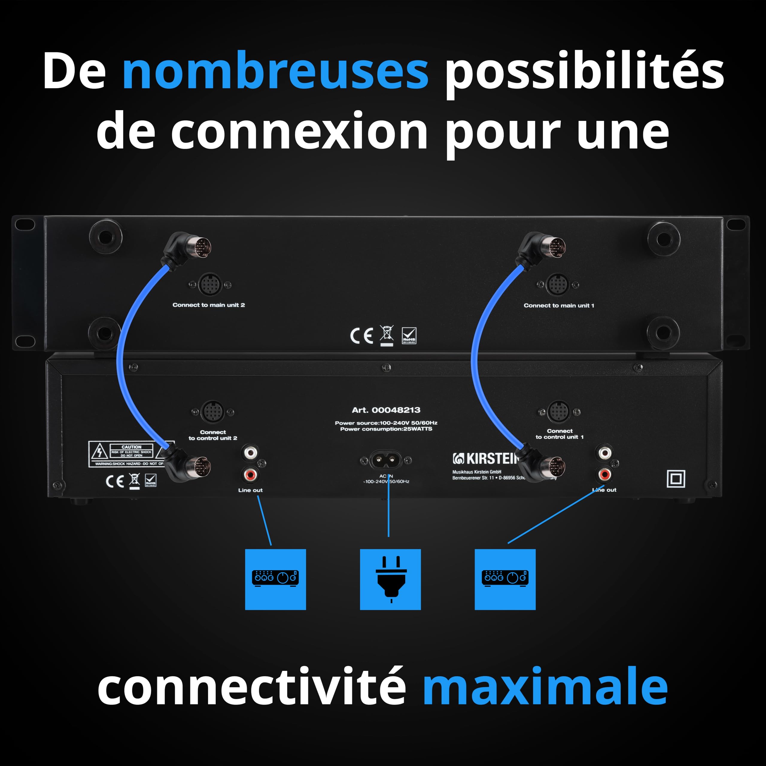 Pronomic CDJ-230 Double Lecteur CD DJ - Lecteur CD MP3 2 canaux avec contrôleur séparé, USB et SD, Pitch Bender, Effets DSP, Seamless Loop, Format Rack 19 Pouces, Noir