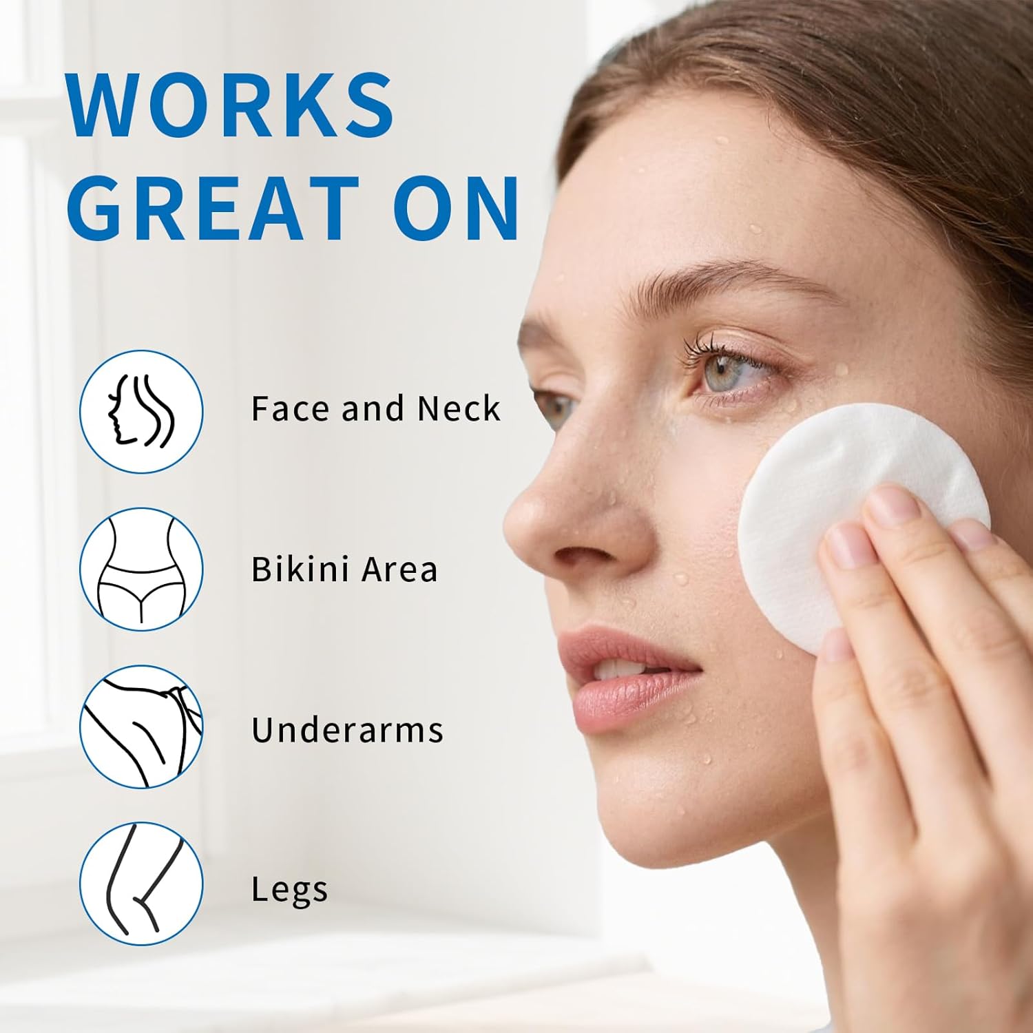 Total 120 Pcs, Glycolic Acid & Exfoliating Facial Radiance Pads & Tea Tree Oil Eyelid Wipes, Makeup Remover Wipes for Face & Eye, Lash & Face Cleansing Wipe, Toner Cotton Rounds, Pore Minimizer Pads