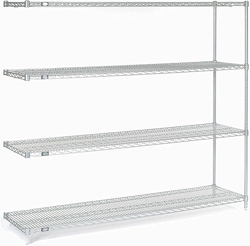 Complemento de estantería de alambre cromado, 72 pulgadas de ancho x 30 pulgadas de profundidad x 63 pulgadas de alto
