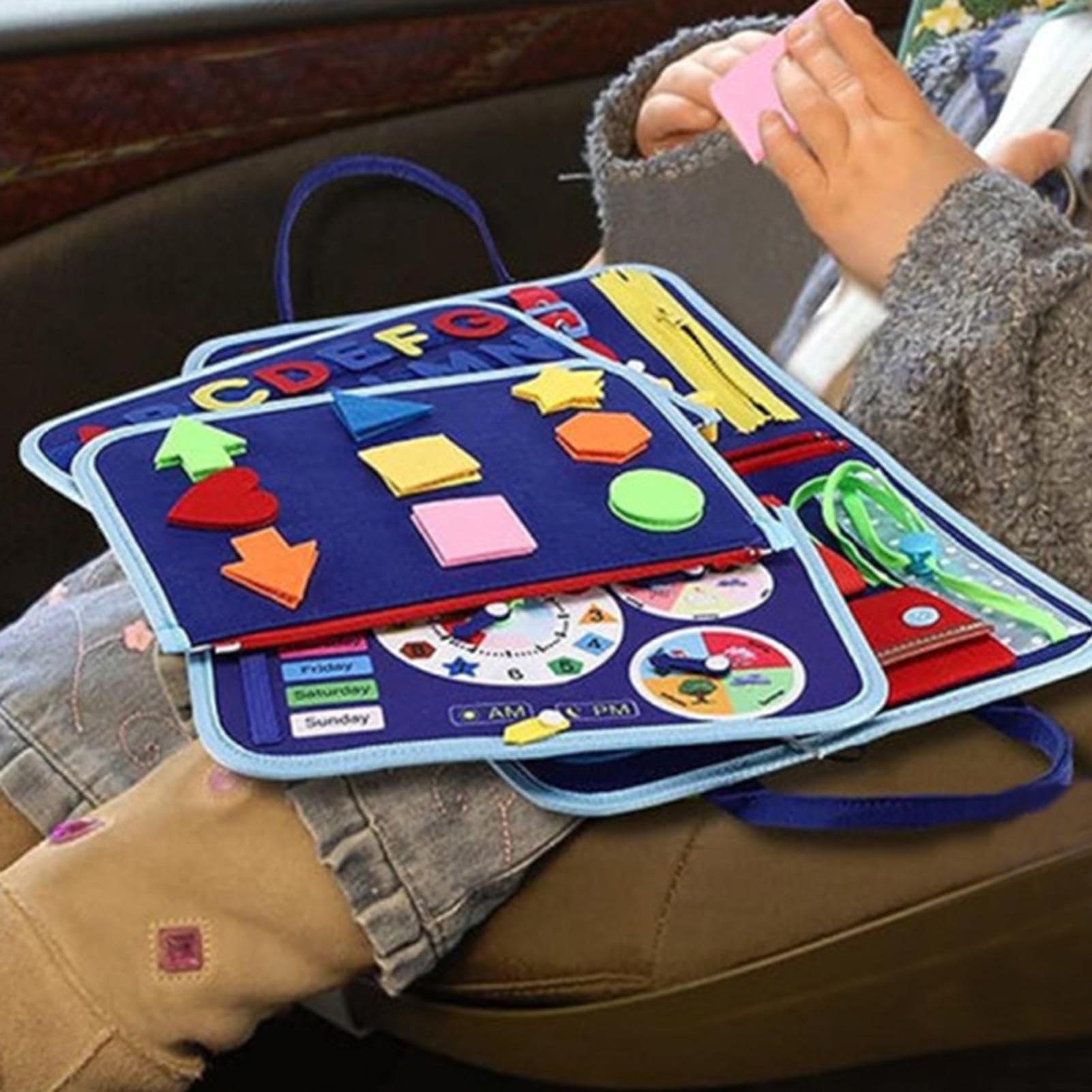 Pädagogische Tafel aus Filz: sensorisches pädagogisches Reisespielzeug, interaktives Buch, Vorschul-Fähigkeitstrainer | Filz-Aktivitätstafel für das Lernen im Kindergarten.