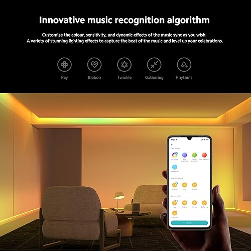 Miniatura 3 de Xiaomi Tira de luz inteligente (6.6 pies), compatible con Alexa, Google Assistant, aplicación Apple Homekit Home, compatible con WiFi,