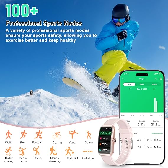 Fitness Tracker with 24/7 Heart Rate, Blood Oxygen, Sleep Tracker, Waterproof Fitness Watch, Activity Tracker with Step Tracker for Women Men