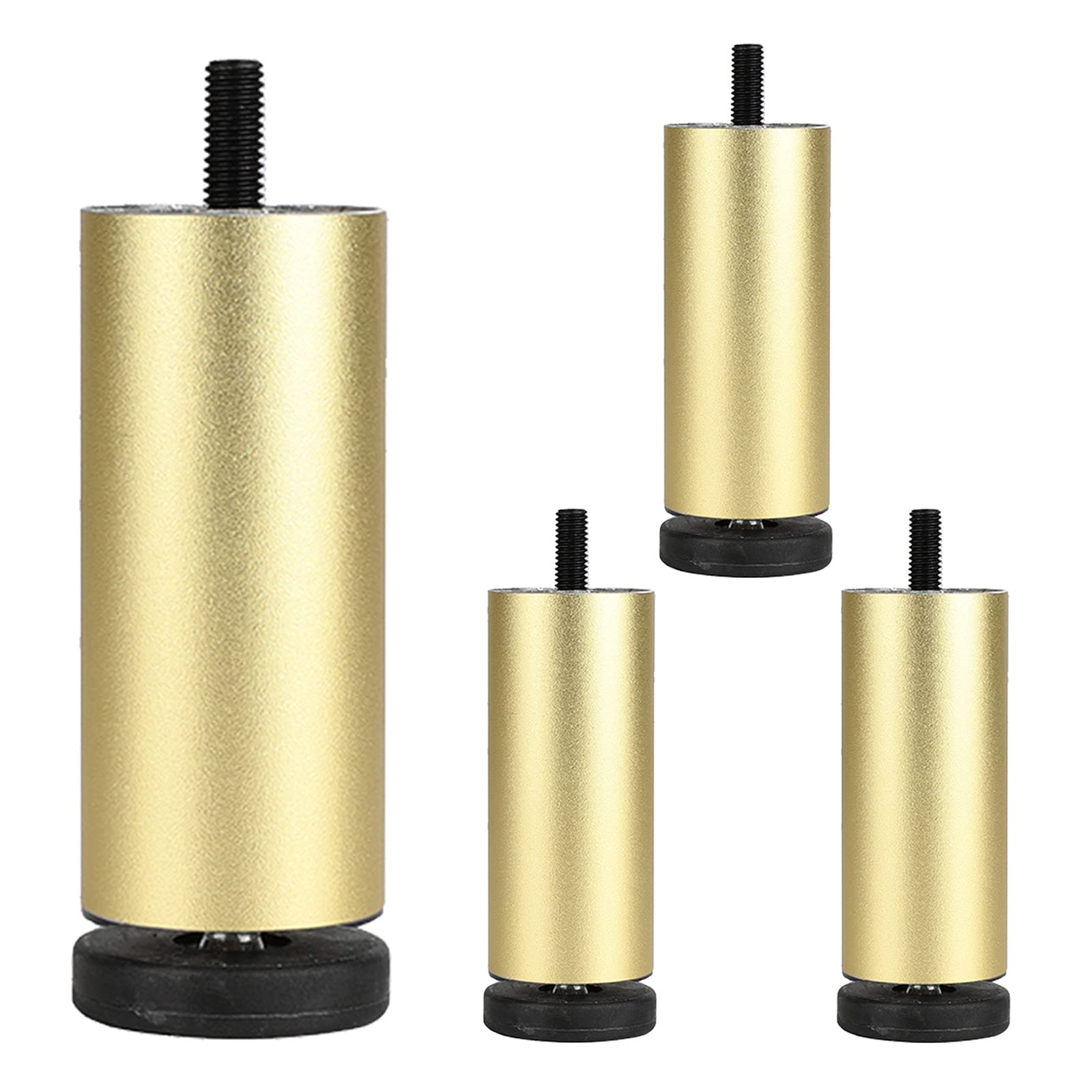 Jolan Gold 4 Pcs Furniture Legs 6Cm 8Cm 10Cm 12Cm 15Cm 20Cm 25Cm 30Cm, Metal Legs, For Sofa, Bed, Desk, Chair, Adjustable Coffee Table Legs, Cabinet Legs, Interchangeable Feet,-20Cm/7.87In