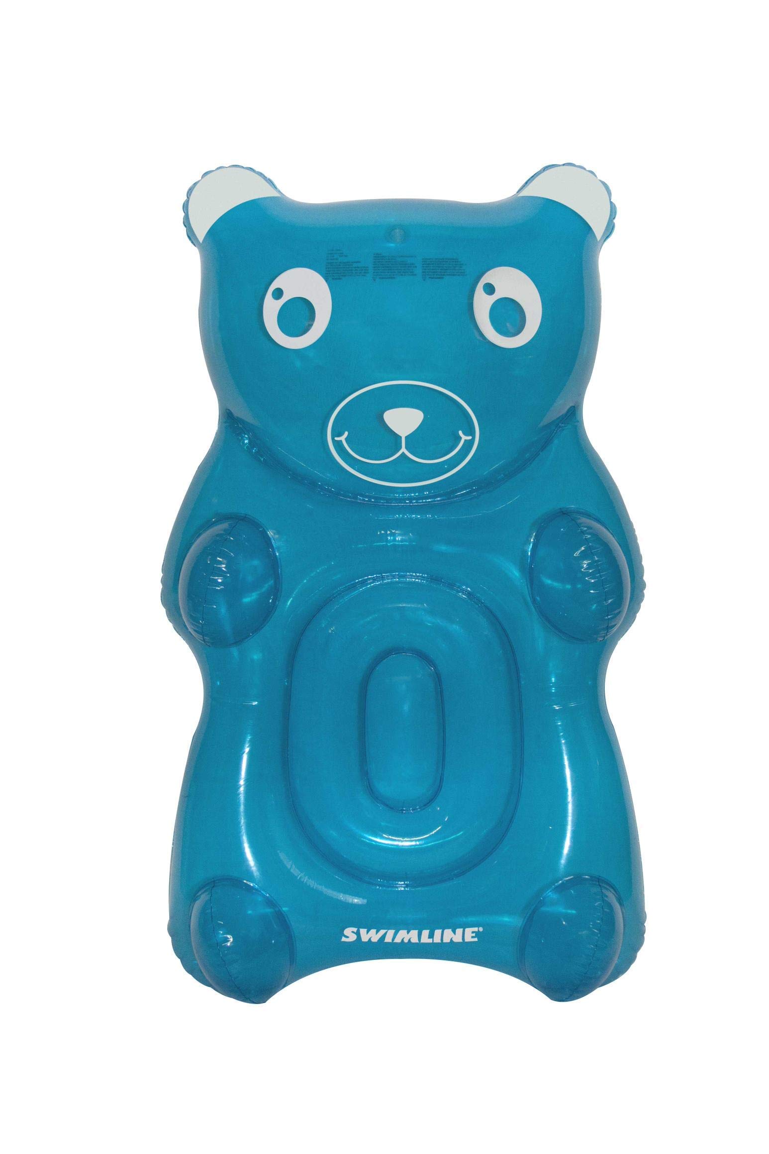 Swimline Inflatable Gummy Bear Pool Float Assortment, Blue, Green, Purple, 60" x 37" x 20", Single Unit (Color May Vary)