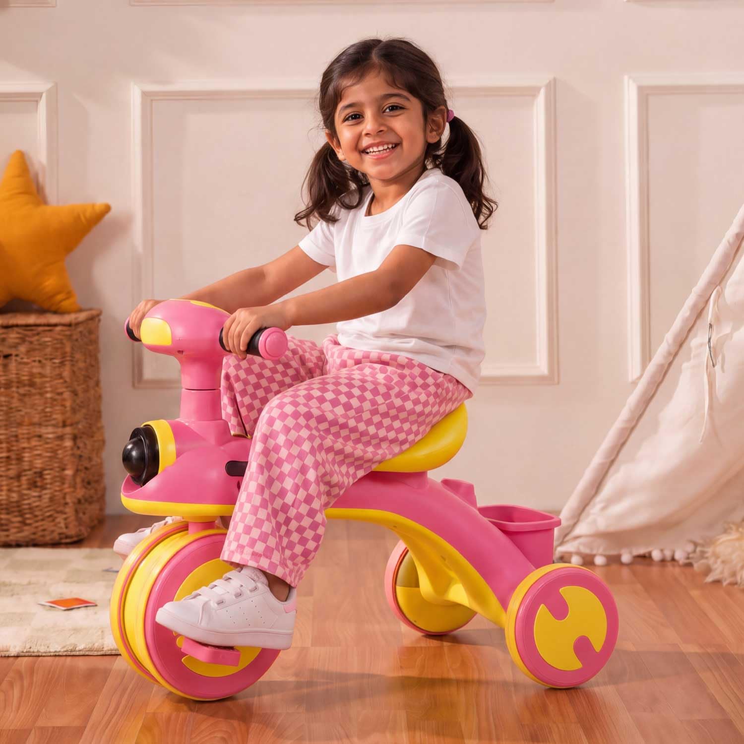 Lifelong Trike Cycle for Kids 2-5 Years - Tricycle for Boys & Girls with 3 EVA Wheels, Bell, Basket & Parental Control - 30 kg Capacity (Pink & Grey) — Amazon image 25