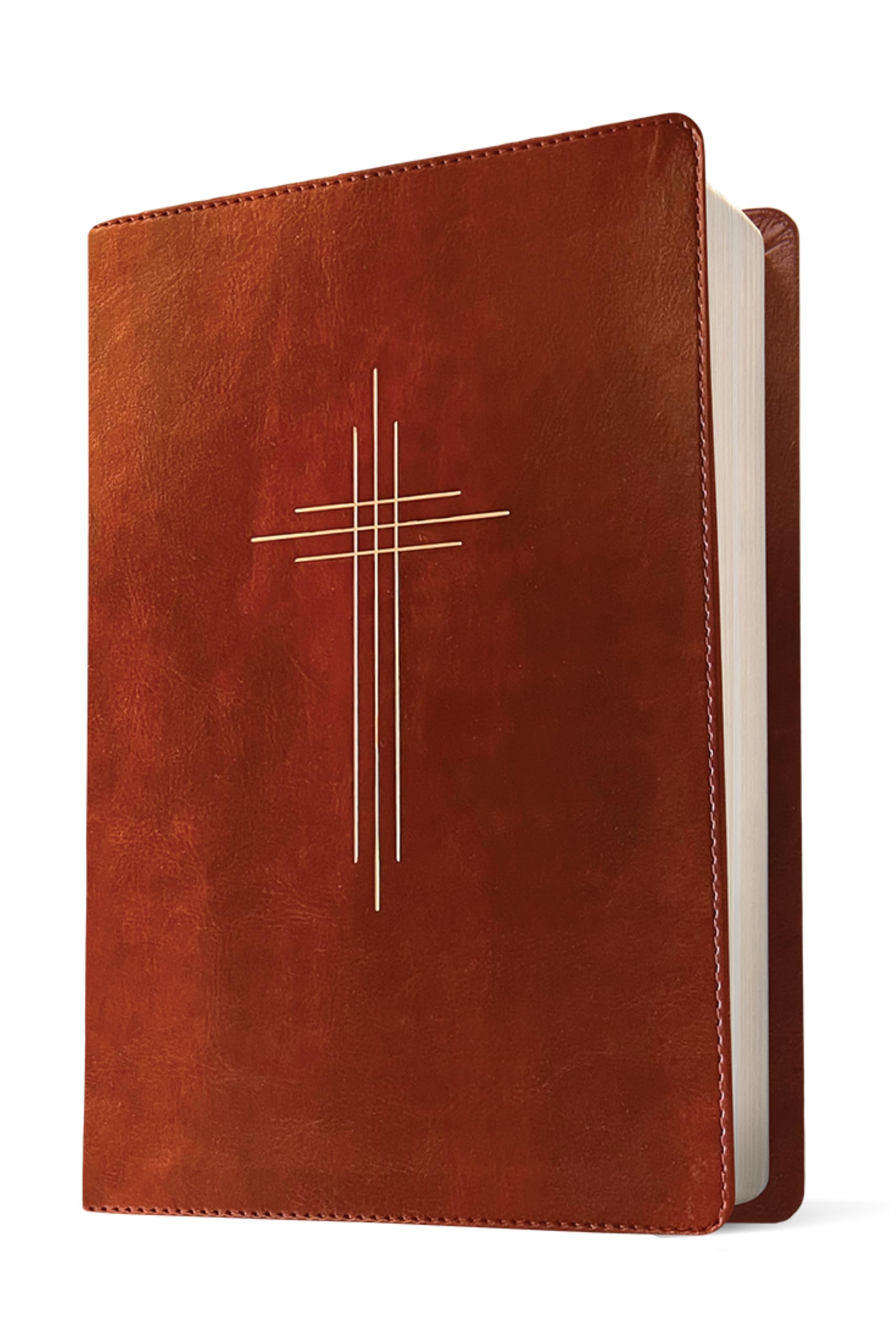 The Message Deluxe Gift Bible (Leather-Look, Dark Brown Gold Cross): The Bible in Contemporary Language - PT04