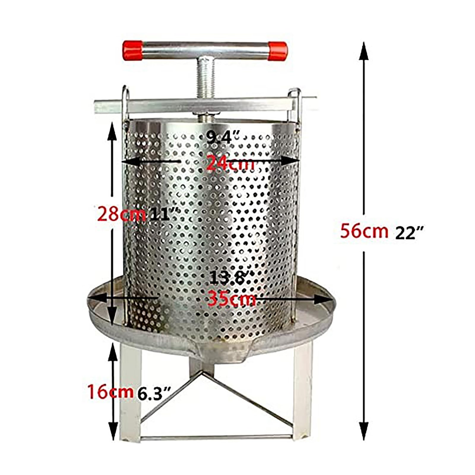 Extractor Manual De Miel De Acero Inoxidable, 3 Marcos De Panal, Accesorio Tangencial con Accionamiento Manual, Accesorio para Apicultores, Diseño Resistente a La Oxidación