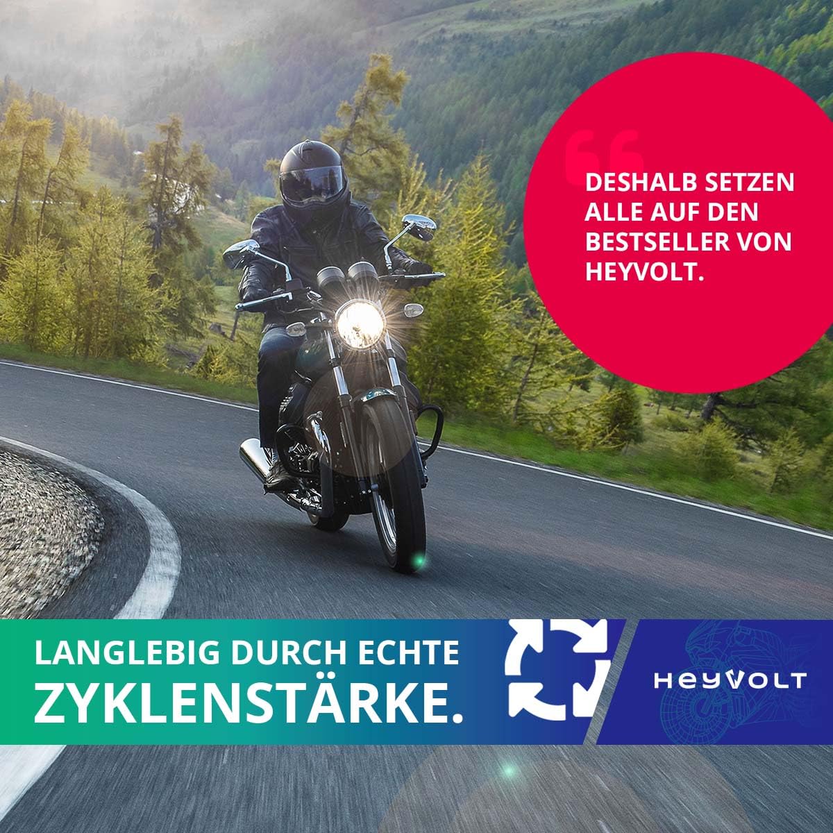 HeyVolt GEL Motorradbatterie 12V 7Ah 50614 BTX7L-BS YTX7L-BS CTX7L-BS FTX7L-BS HTX7L-BS DTX7L-BS