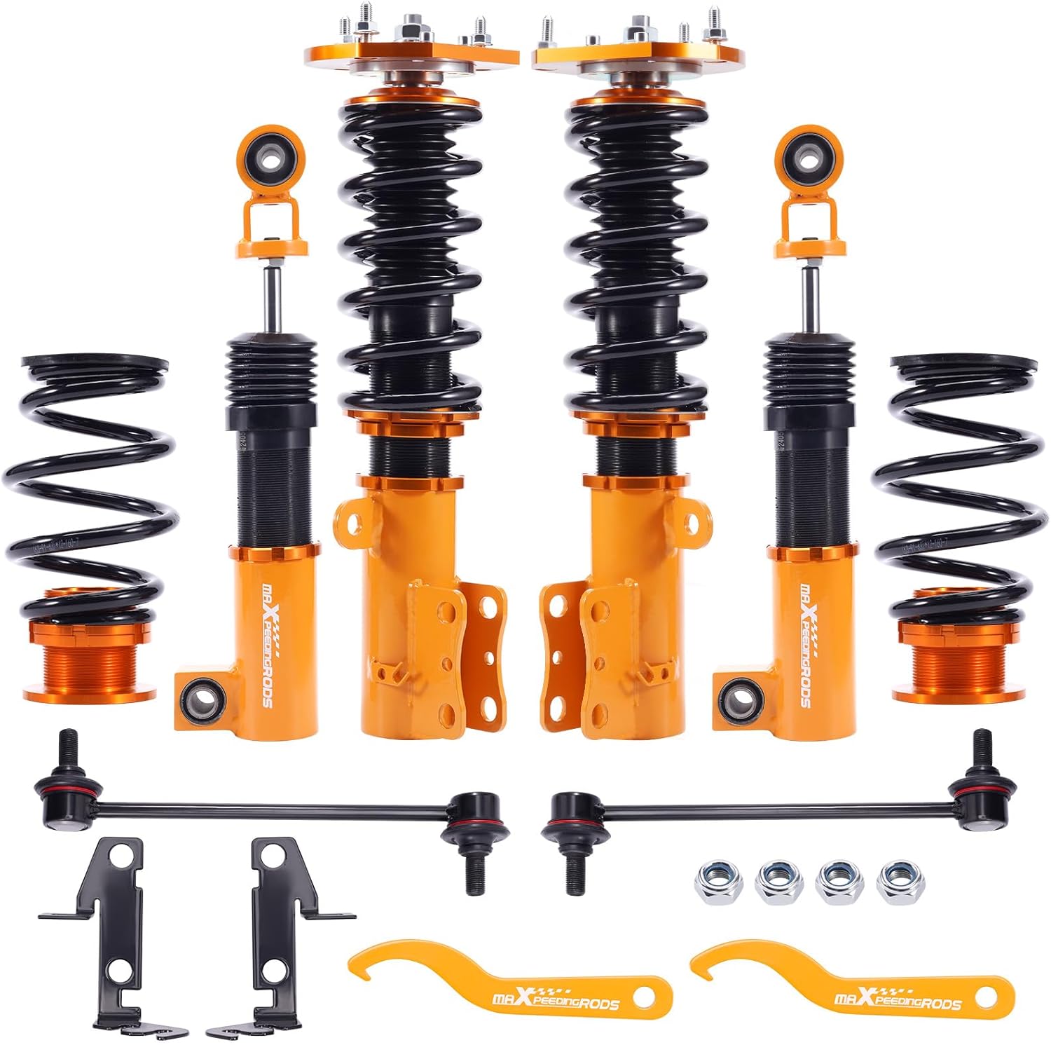 maXpeedingrods Coilovers for Chevrolet Cobalt 2005-2010, Height Adjustable Coilovers Suspension Kit, Preset Optimal Damping Shock Absorber Lowering Kit Gold