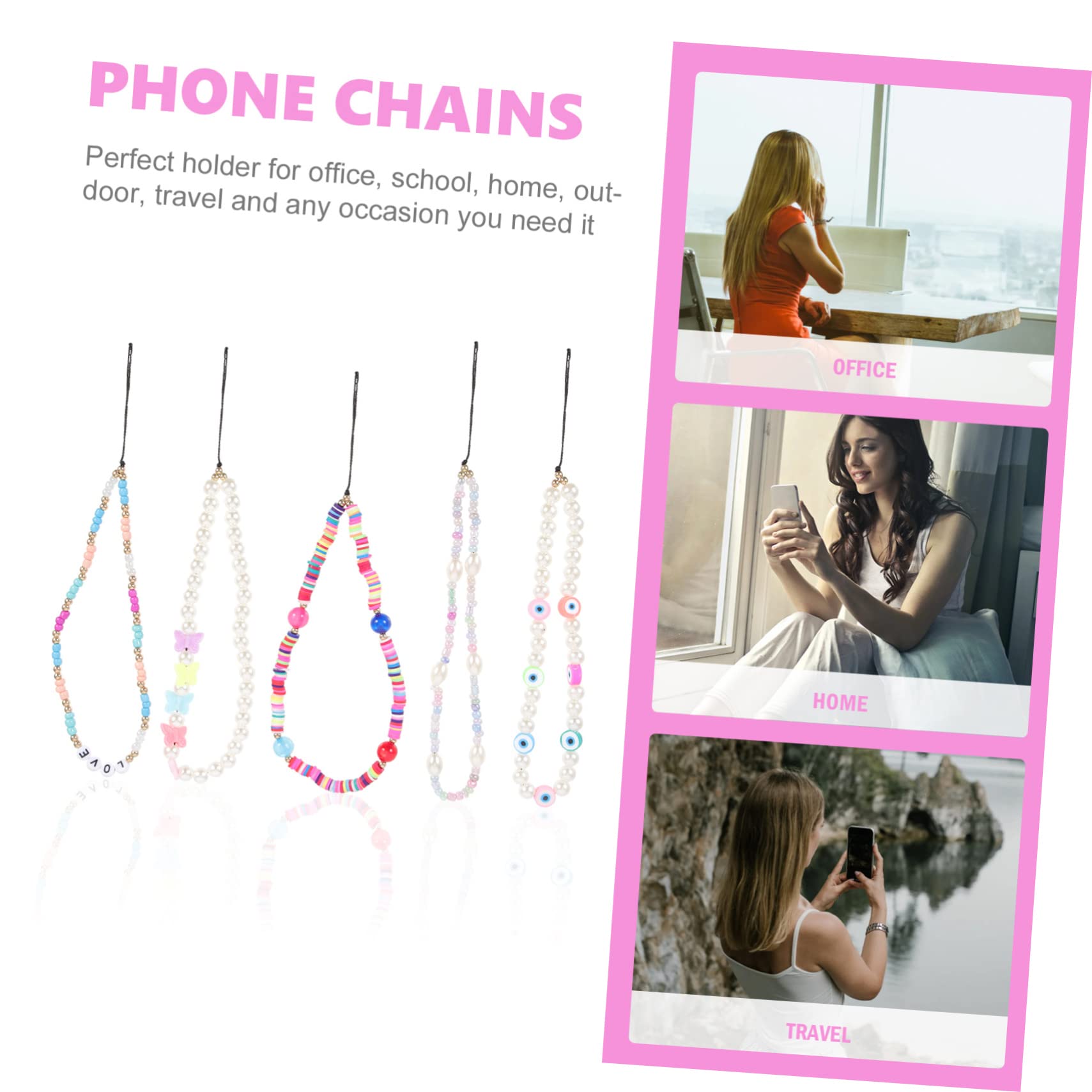 Housoutil Correas Para Teléfonos Móviles Colgante Tamishome Encantos Respiradero Acollador Decoración Pulseras De Teléfono Con Cuentas Cordones De Teléfono Con Cuentas