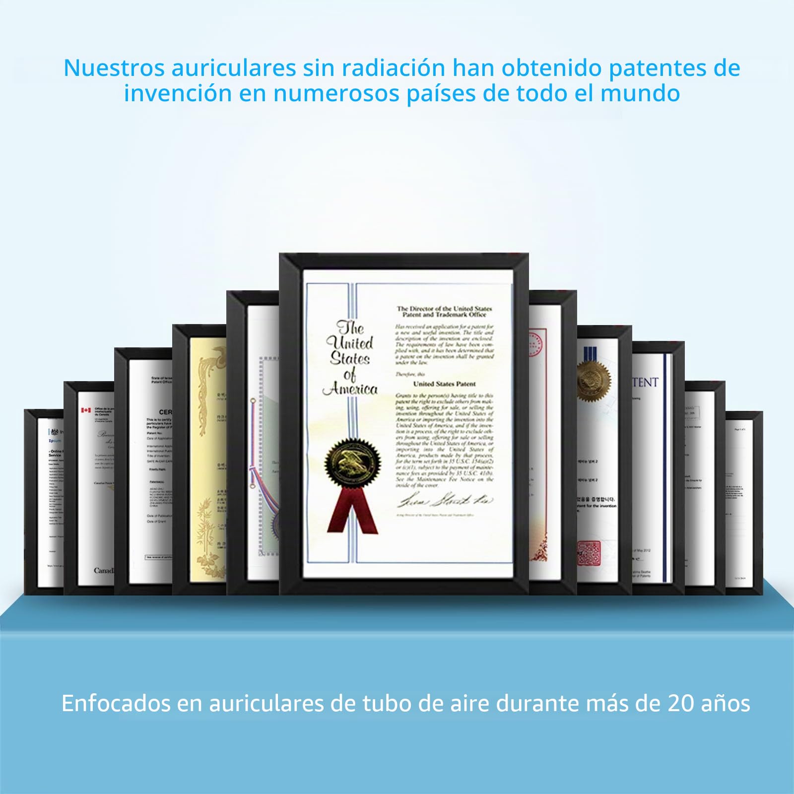 Auriculares ibrain de Tubo de Aire Auriculares de Tubo de Aire con Micrófono y Control de Volumen Auriculares ibrain de Tubo de Aire para una Escucha Segura y Saludable (Negro)