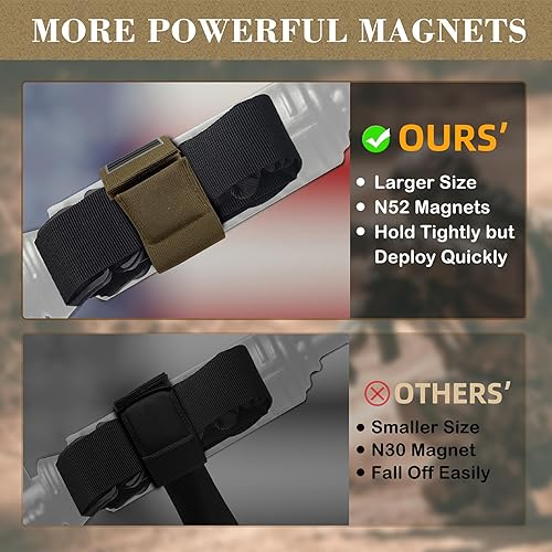 Miniatura 2 de Correa Sentry con imán de mayor tamaño, correa magnética para rifle, banda de retención ajustable, ideal como accesorios de pistola para rifle,