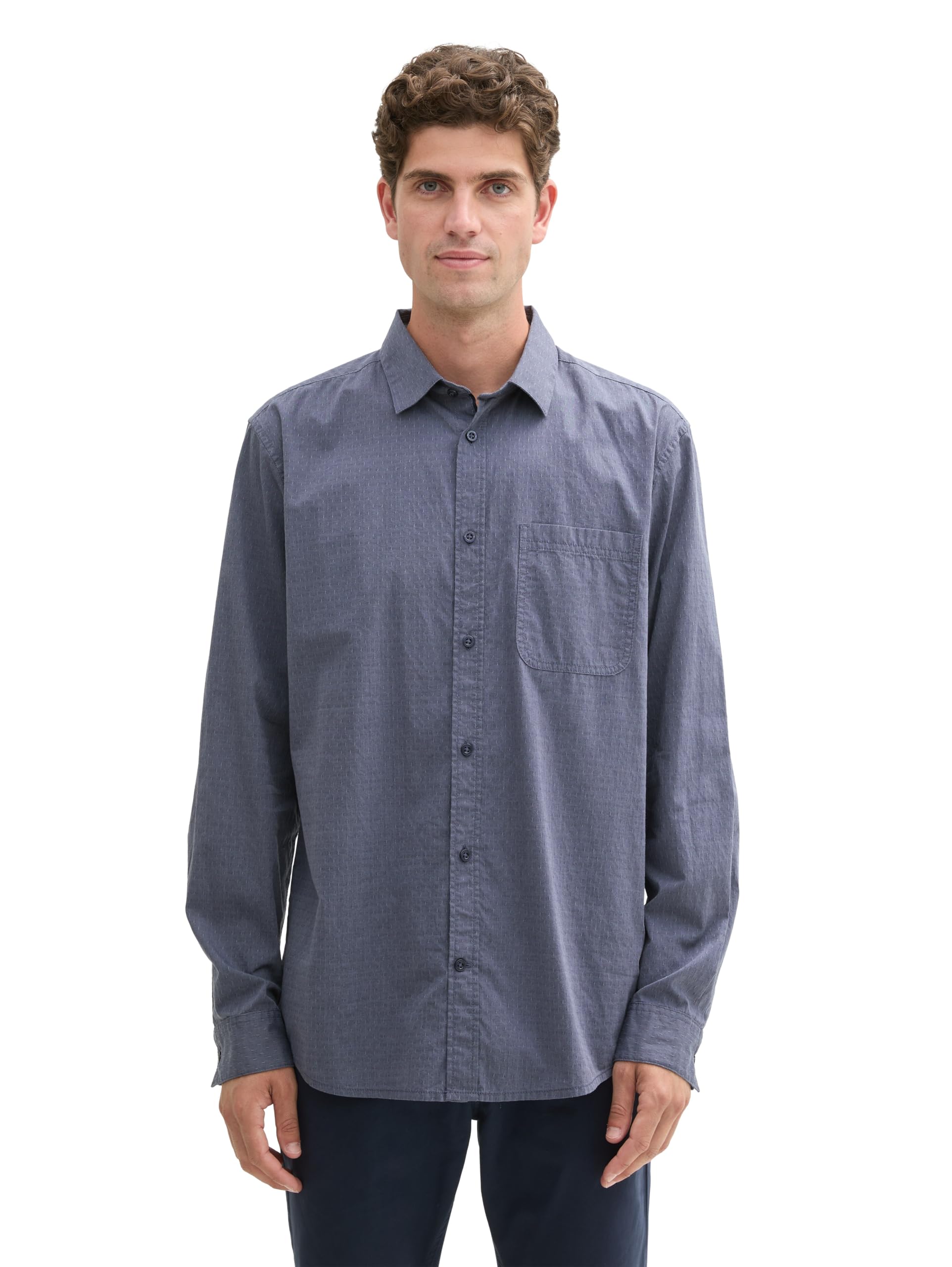 TOM TAILOR Men's Regular Fit Shirt with Chest Pocket