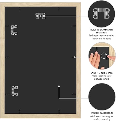 Vista 142 de Americanflat - Marco para póster de 71 x 74 cm con plexiglás pulido, portarretratos negro de madera industrializada, Epic Collection, marco ancho