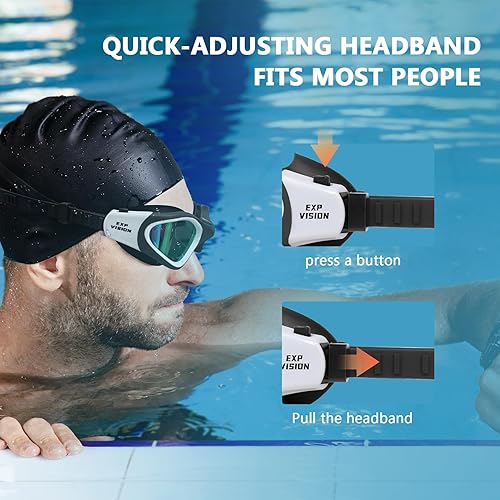 Miniatura 6 de EXP VISION Gafas de natación para adultos, gafas de natación antivaho para mujeres y hombres, sin fugas, gafas de agua de triatlón