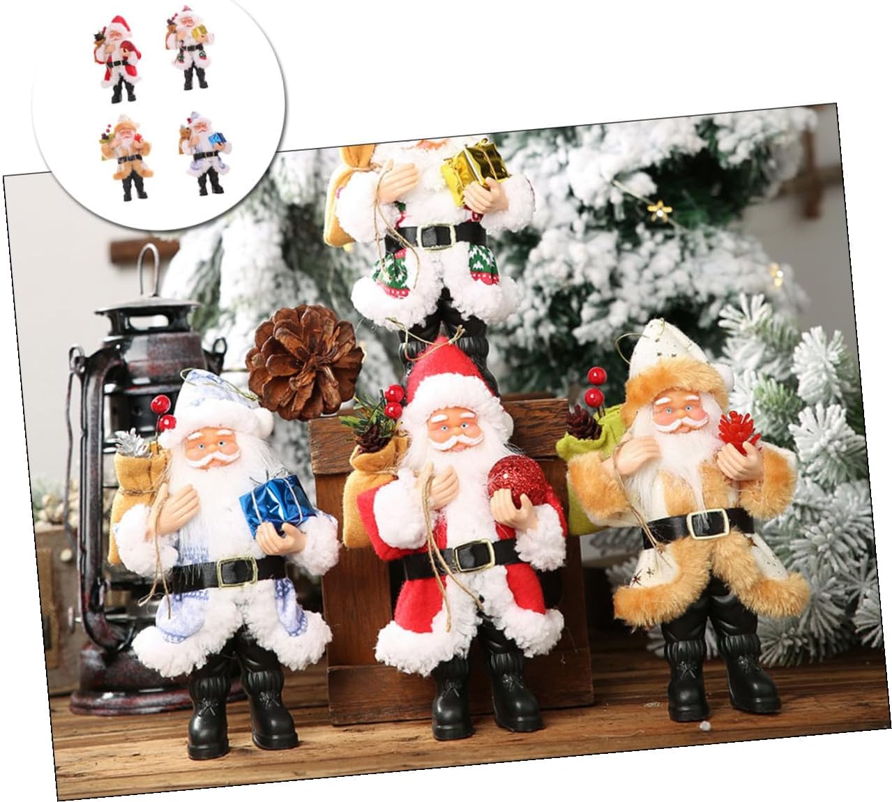 Alipis 4pcs Outdoor Santa Claus Figurines Realistic Resin Christmas Ornaments for Home and Party Decoration Suitable for Holiday and Festive Displays
