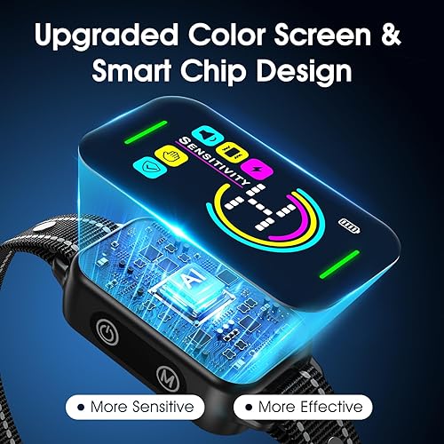 Miniatura 2 de DINJOO Collar antiladridos para perros grandes, medianos y pequeños, collar de ladridos inteligente, collar de entrenamiento antiladridos recargable