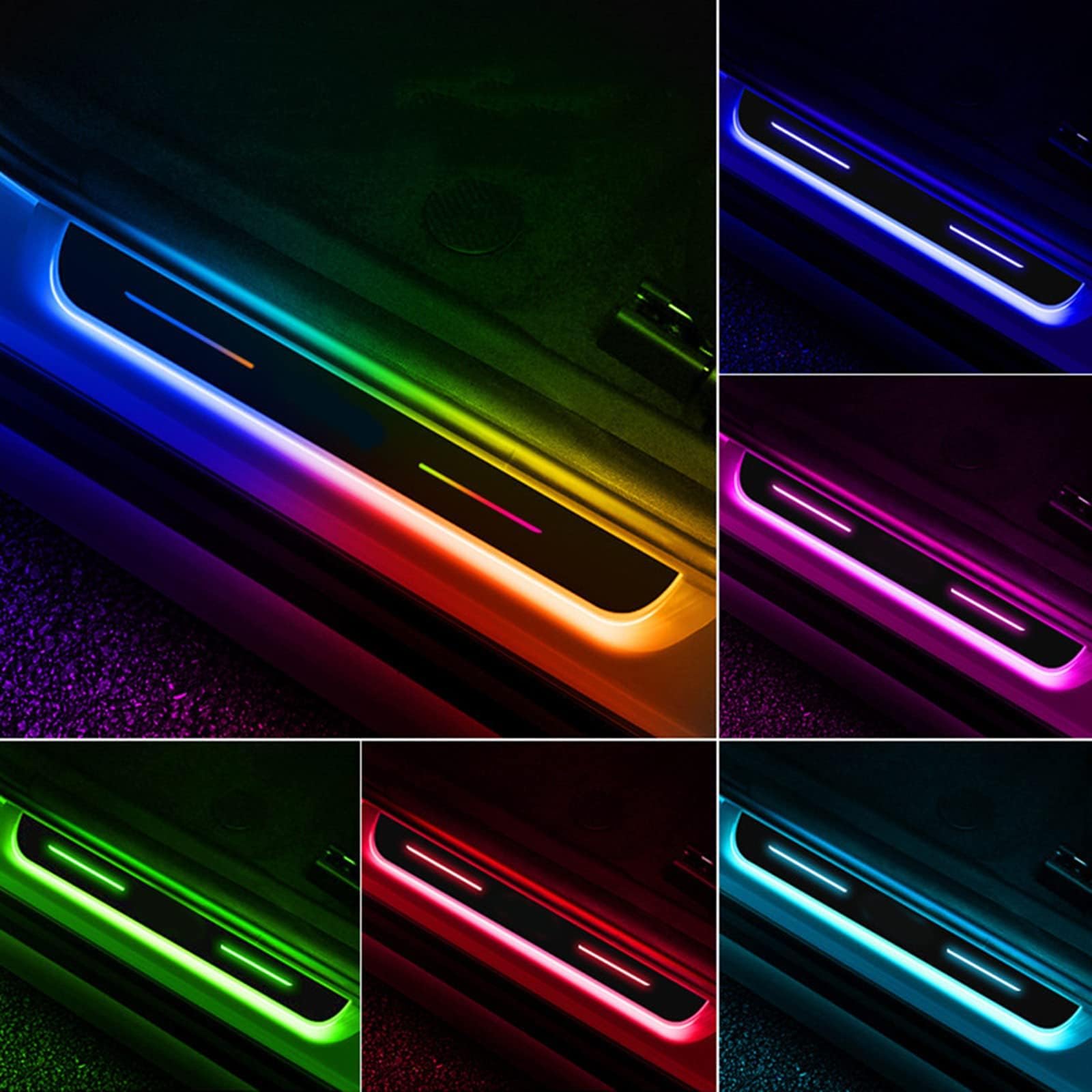 Exclusive Einstiegsleisten Türschweller LED-Beleuchtet Chrom Edelstahl 2 tlg