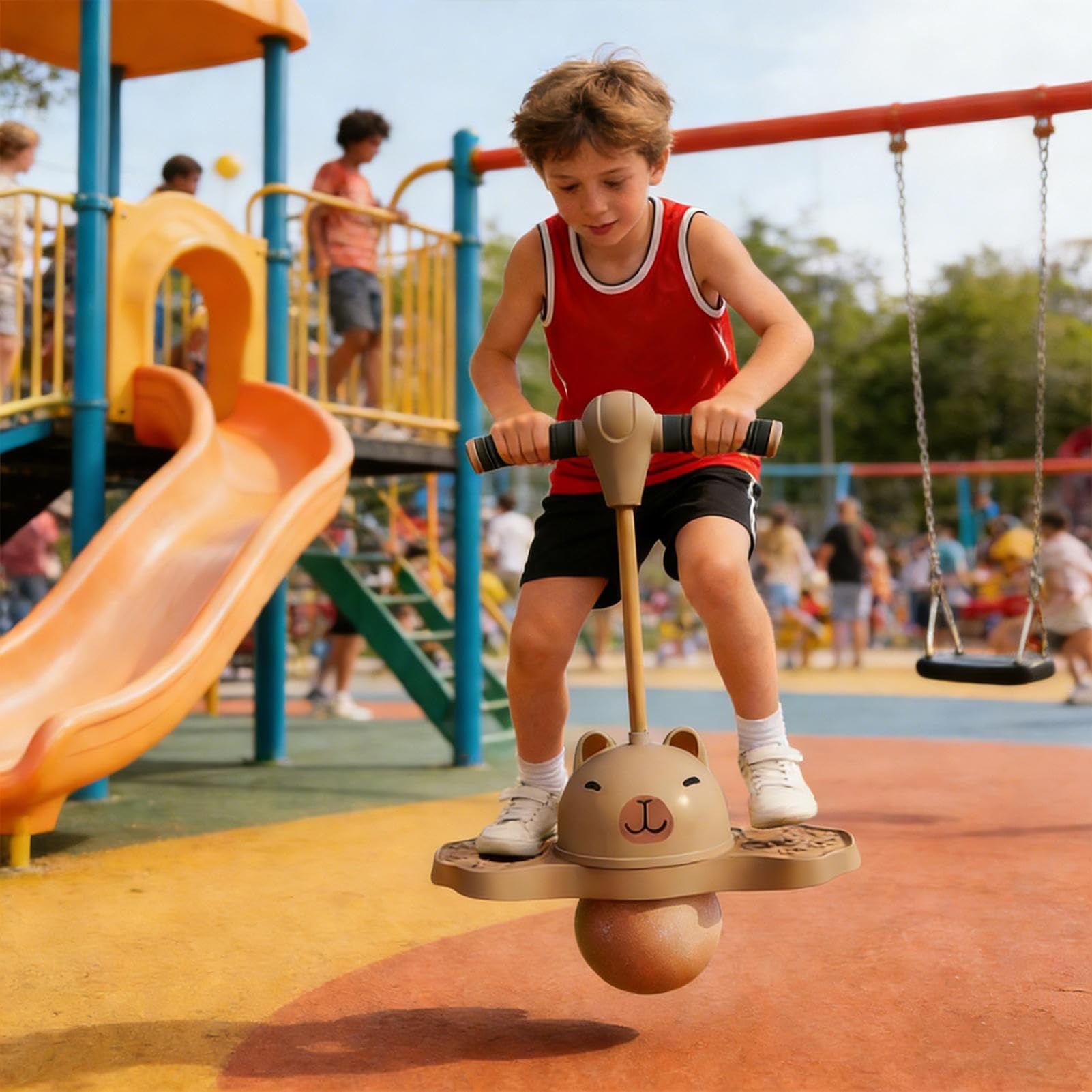 Aktywna piłka do skakania – Trick Jump for Sports | PP z konstrukcją PCW, przenośny sprzęt bez poślizgu, dla dzieci, początkujących, dziewcząt, dorosłych, do użytku wewnątrz i na zewnątrz, do szkoły