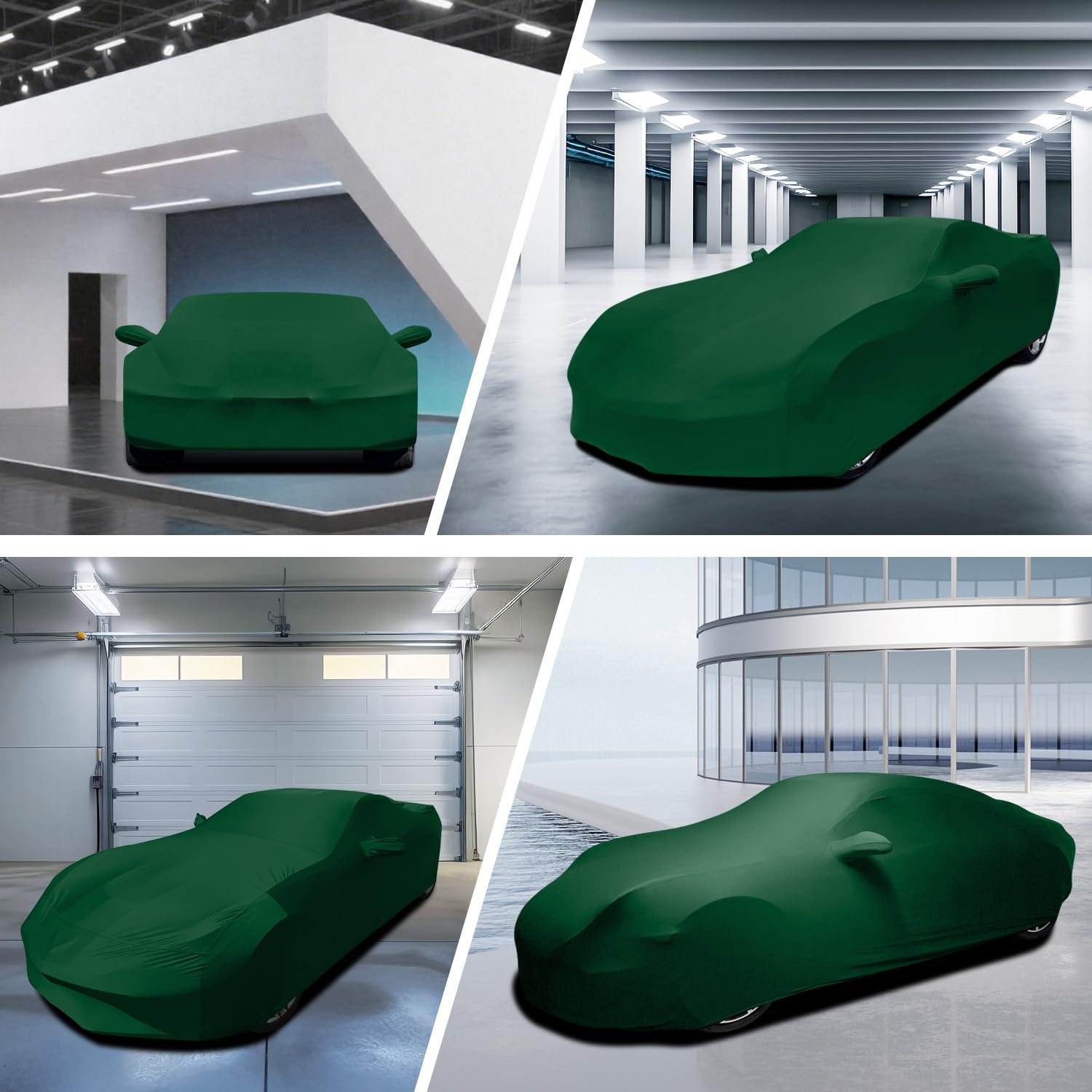 WinPower Telo Copriauto da Interno Antipolvere Traspirante Teso Elasticità Telo Macchina Antigraffio Morbido Auto Sportiva Universale Copertura Auto per Garage Salone,4.18-4.59M, 1Pc
