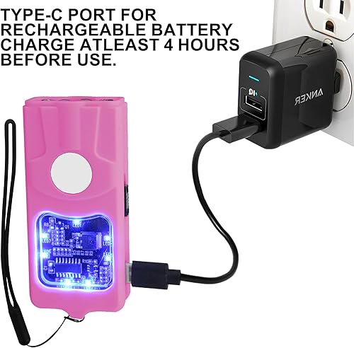 Miniatura 25 de FIGHTSENSE Pistola aturdidora de linterna para defensa personal - Pistola aturdidora recargable para mujeres - Linterna compacta y potente de Negro